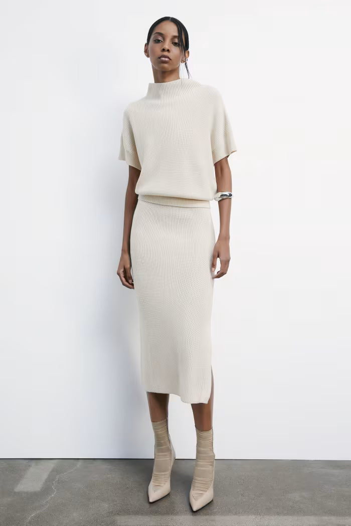 GONNA MIDI ESSENTIAL IN MAGLIA - Patrizia Pepe