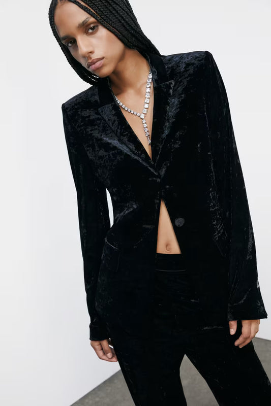BLAZER ESSENTIAL IN VELLUTO - Patrizia Pepe