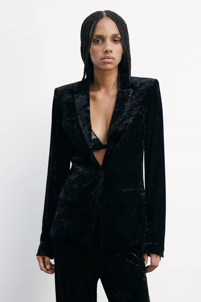 BLAZER ESSENTIAL IN VELLUTO - Patrizia Pepe