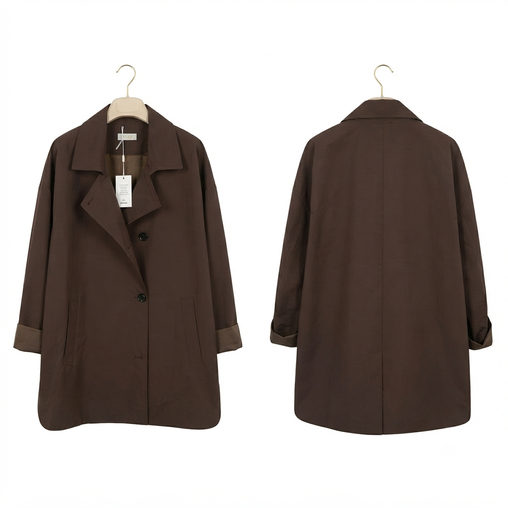 Kaban marrone oversize in cotone taglia unica Made in Italy
