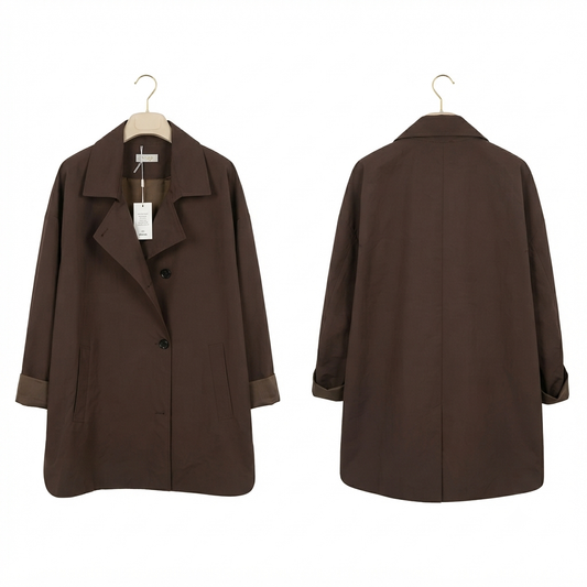 Kaban marrone oversize in cotone taglia unica Made in Italy