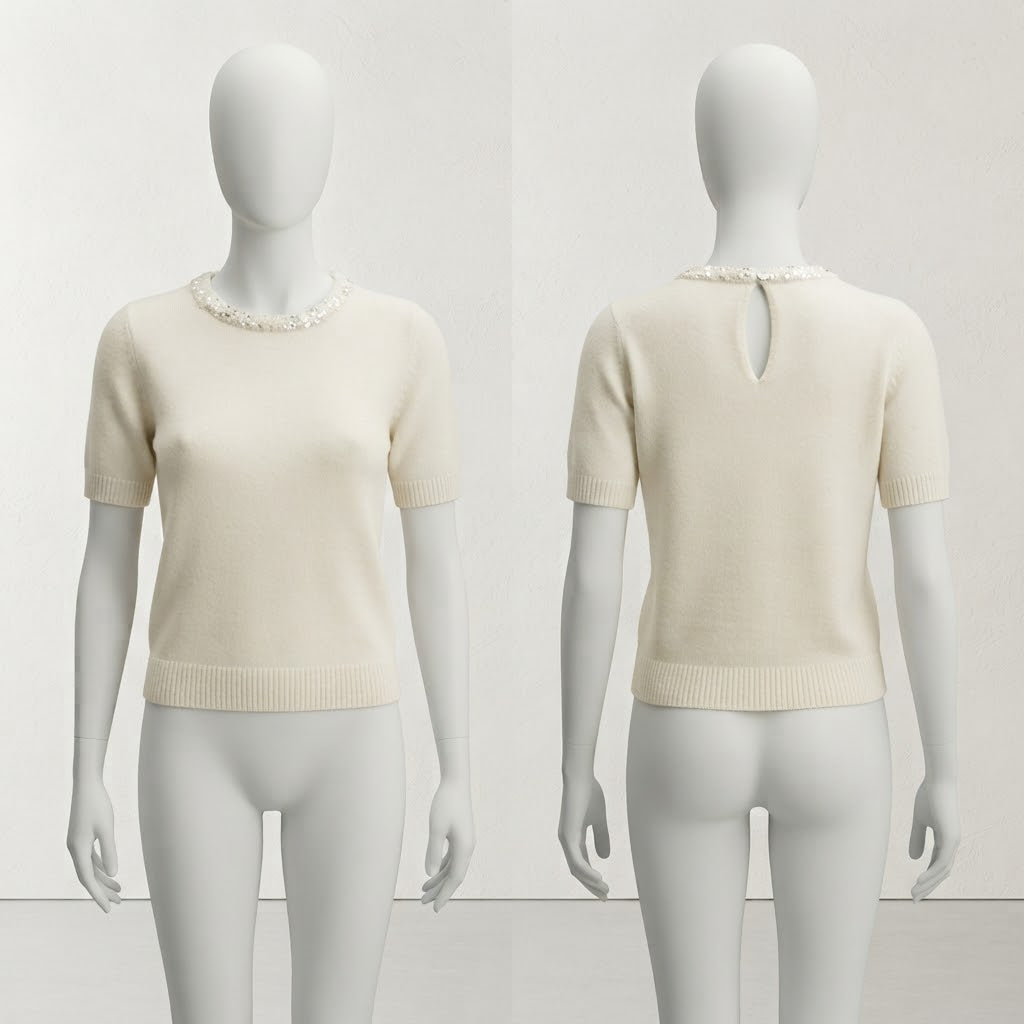 Maglia Semicouture in lana e cashmere con maniche a tre quarti