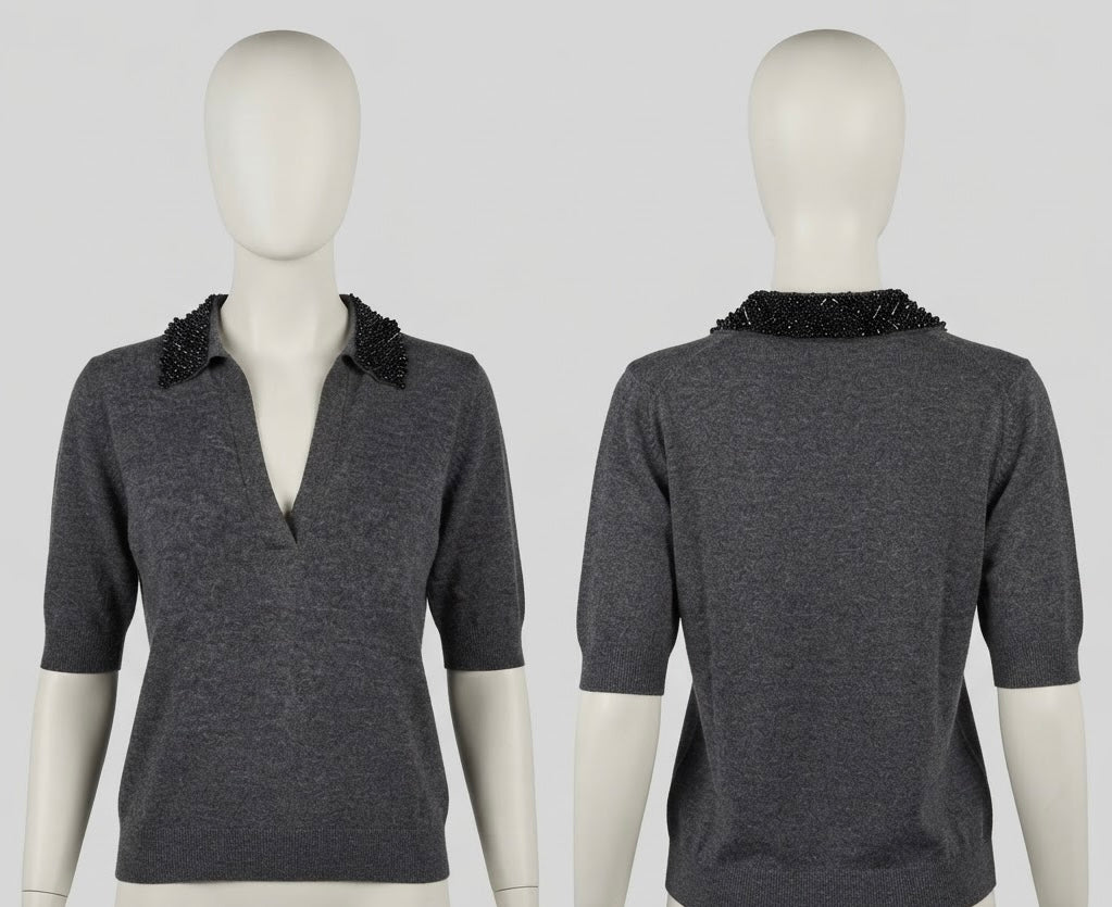 Maglia Semicouture in lana e cashmere con maniche a tre quarti