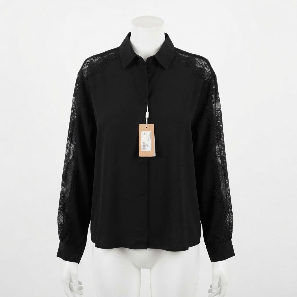 MOMONÍ Camicia in Seta con Pizzo