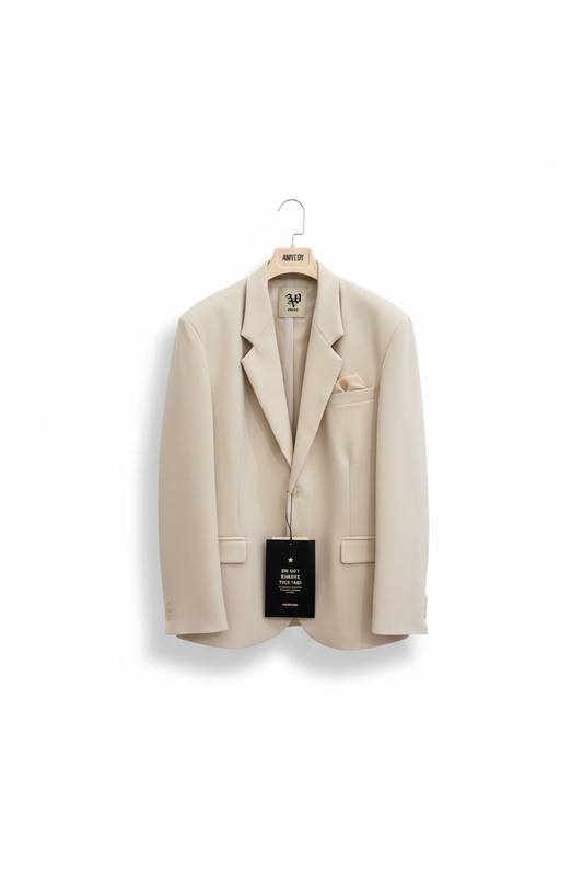 Aniye By Blazer beige sabbia monopetto con pochette Made in Italy