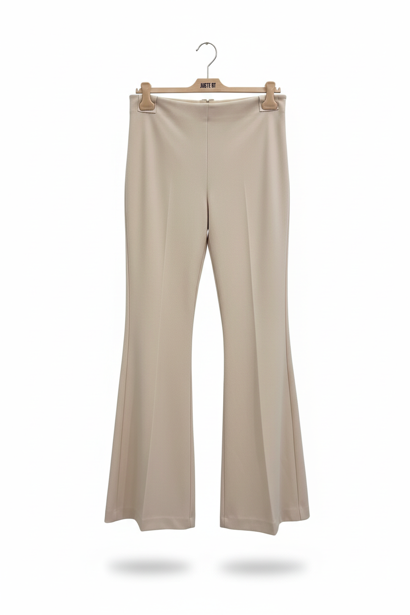 Aniye By Pantalone tailleur beige sabbia a zampa Made in Italy