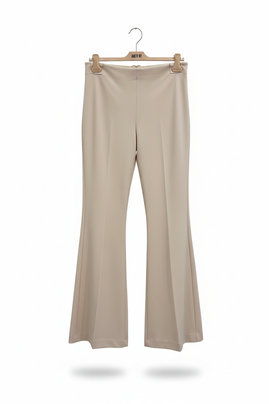 Aniye By Pantalone tailleur beige sabbia a zampa Made in Italy