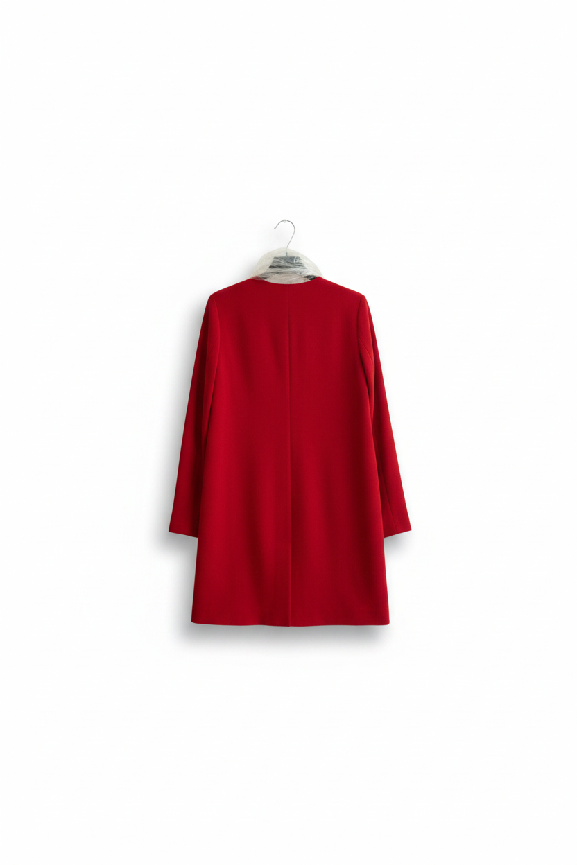 Abito corto rosso a maniche lunghe in viscosa stretch Made in Italy